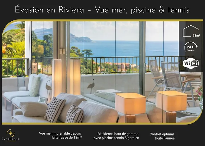 Riviera Escape - Sea View, Pool & Tennis
